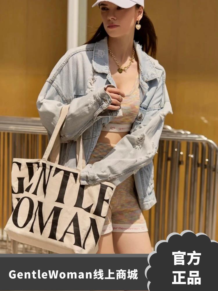 Thailand Gentlewoman Classic Niche Letter Shoulder Canvas Bag Commuter Tote Bag Shoulder Canvas Bag - Image 1